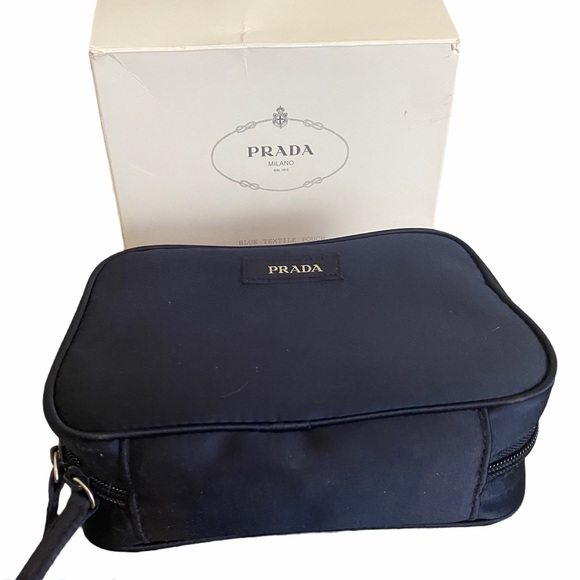 Prada Handbags - Prada makeup pouch -Navy